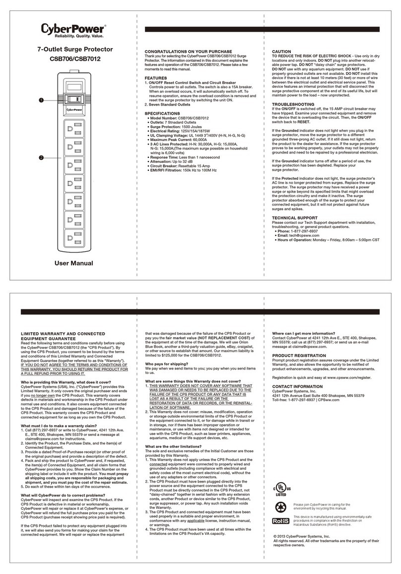 CyberPower CSB706 User manual