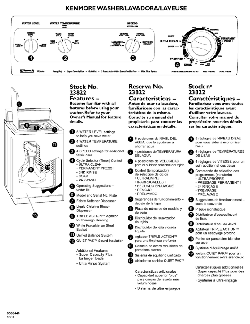 Kenmore 23822 User manual