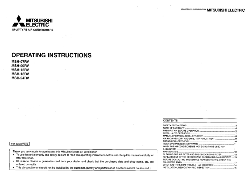 Mitsubishi Electric MSH-07RV User manual Mitsubishi Electric MSH-07RV User manual