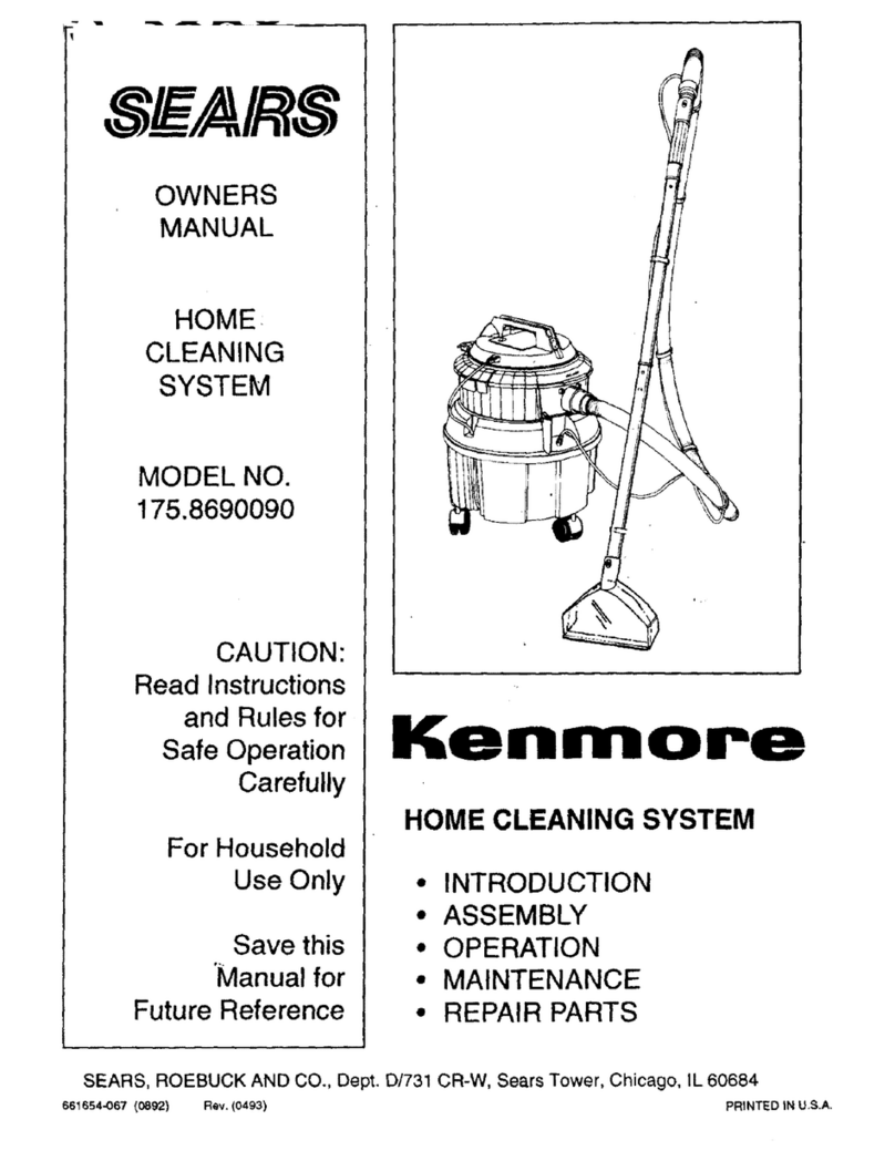 Kenmore Sears 175.8690090 Hom? cleaning system owner's manual