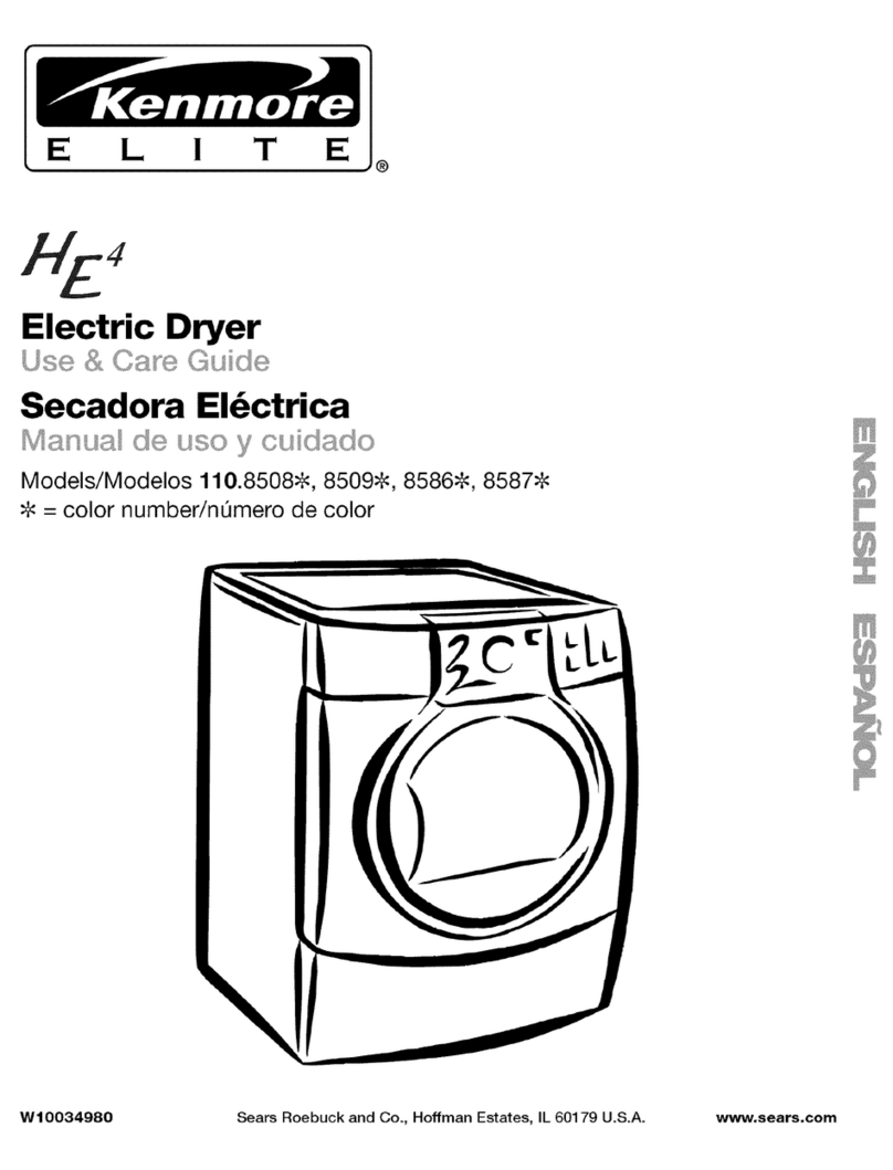 Kenmore HE4 110.8508 User manual