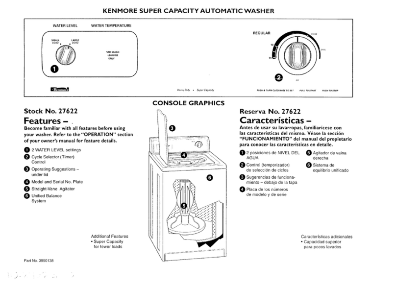 Kenmore 27622 Super capacity automatic washers User manual