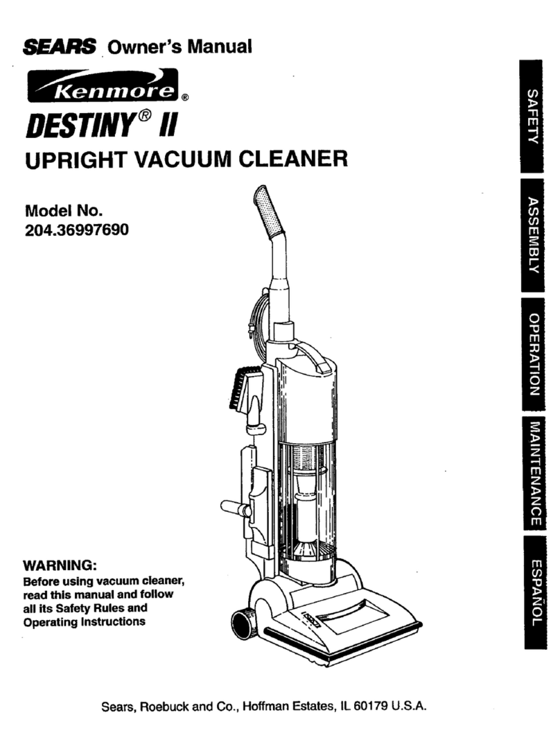 Kenmore Sears Destiny II 204.36997690 User manual