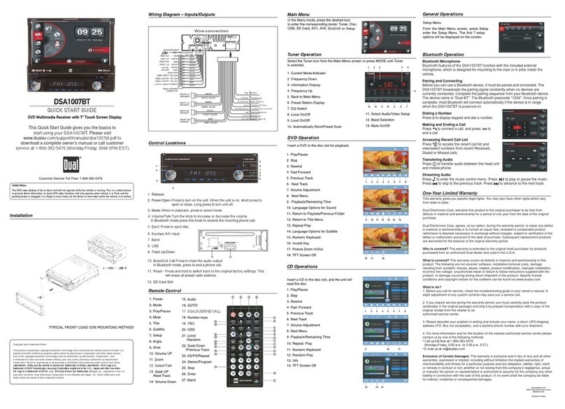 Dual DSA1007BT User manual