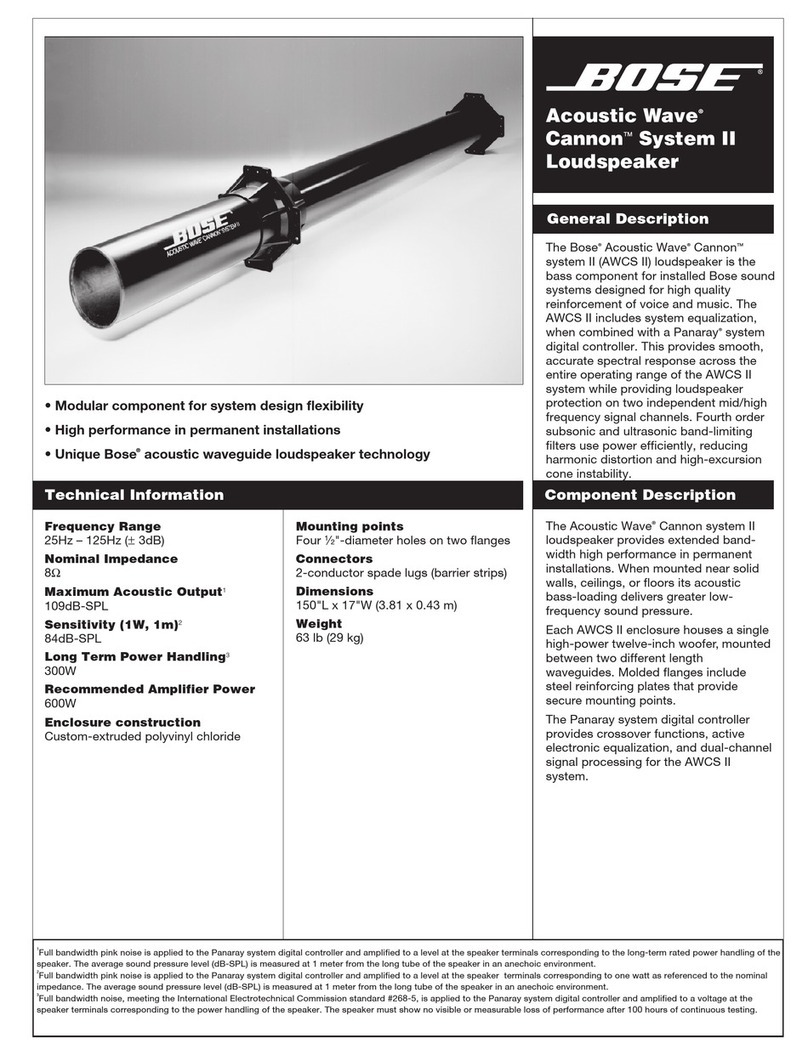 Bose Acoustic Wave Cannon system II (AWCS II) User manual