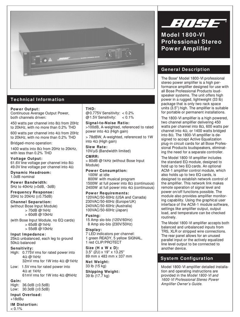 Bose 1800-VI User manual