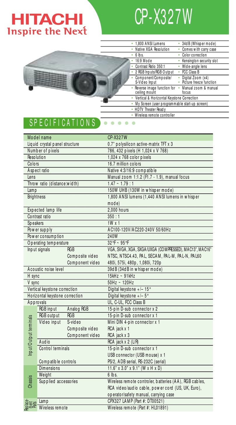 Hitachi CP-X327W User manual