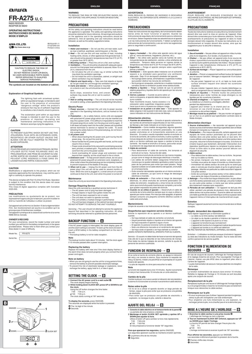 Aiwa FR-A275 User manual
