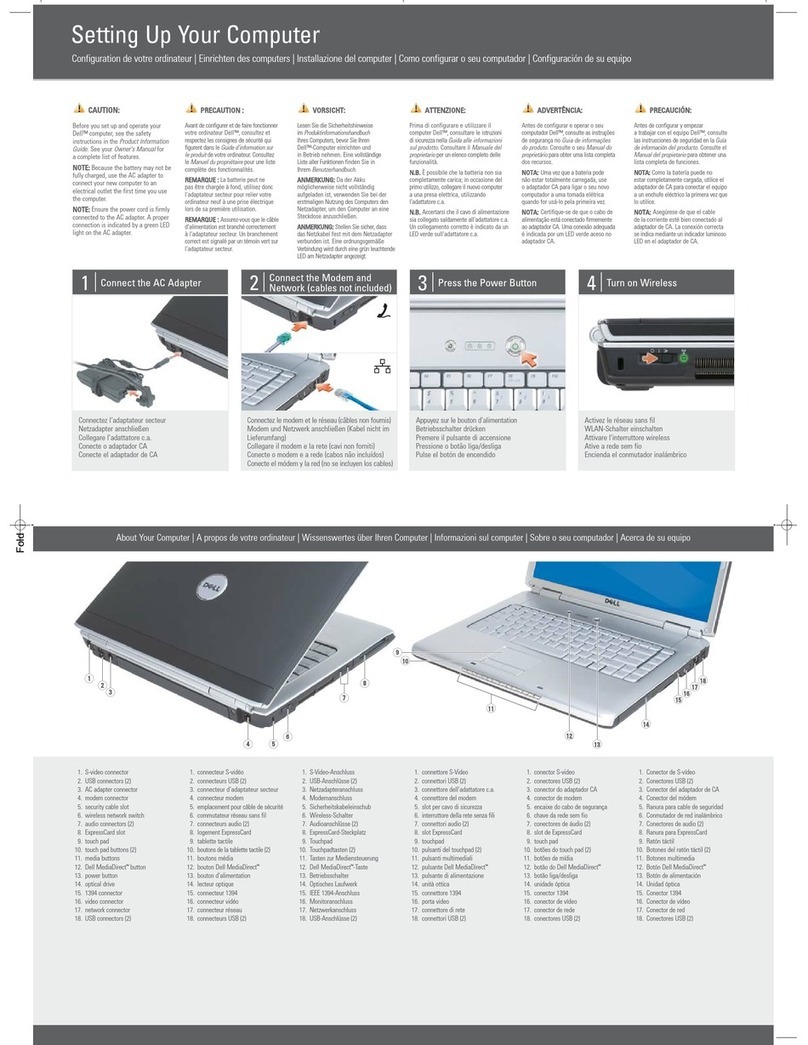 Dell Inspiron 1520 Specification sheet