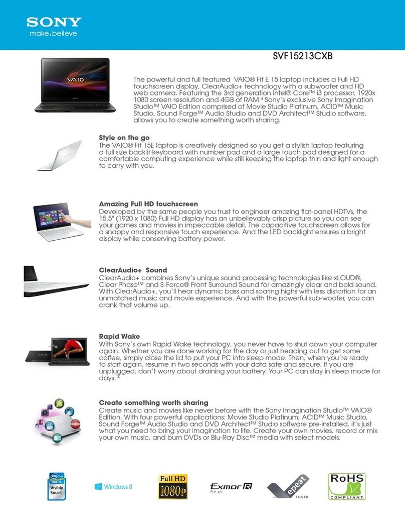 Sony SVF15213CXB User manual
