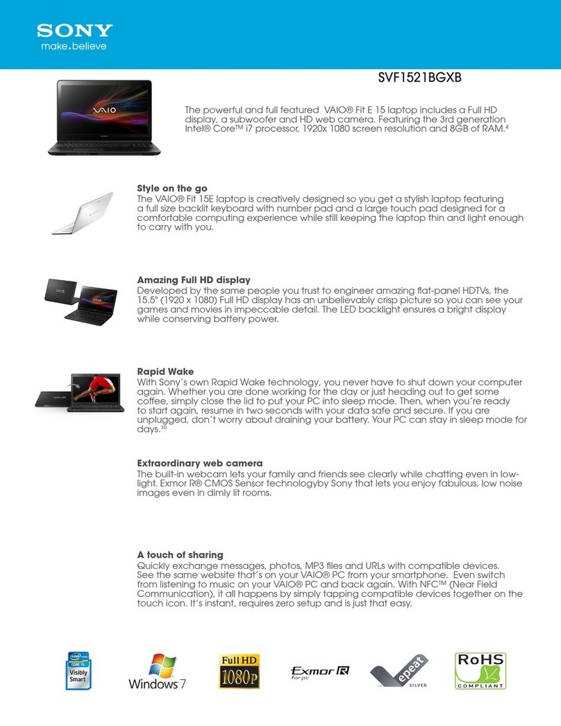 Sony SVF1521AGXB User manual