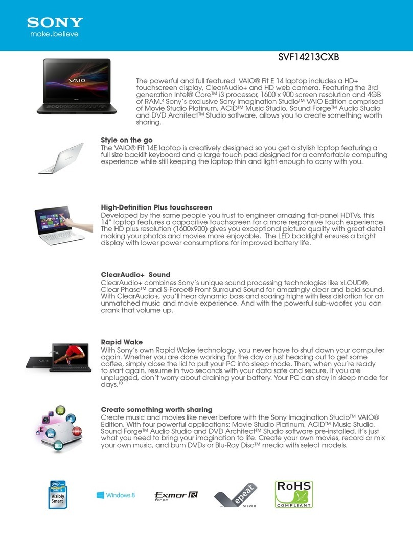 Sony SVF14213CXB User manual