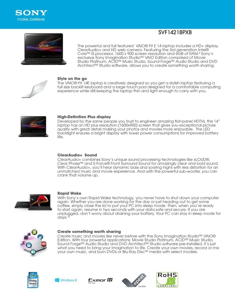 Sony SVF1421BPXB User manual Sony SVF1421BPXB User manual