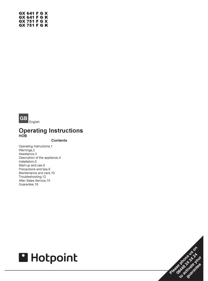 Hotpoint GX 751 F G X operating instructions