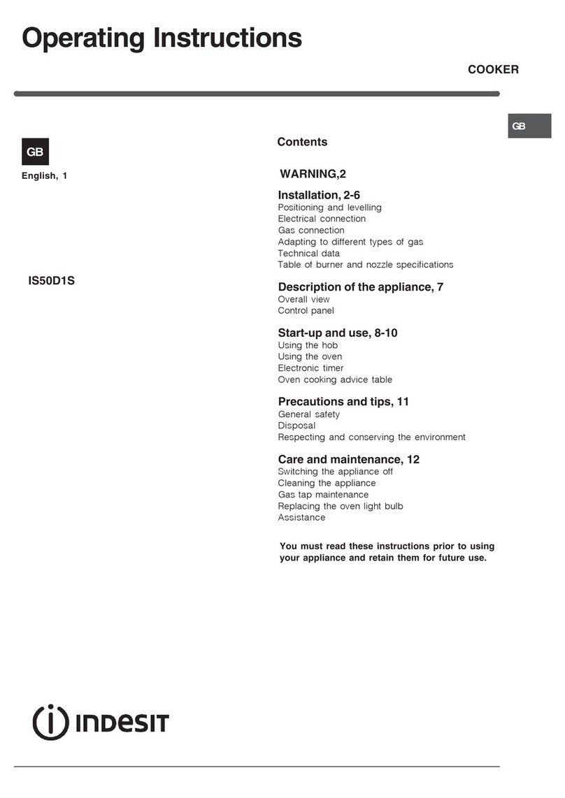 Indesit IS50D1S operating instructions