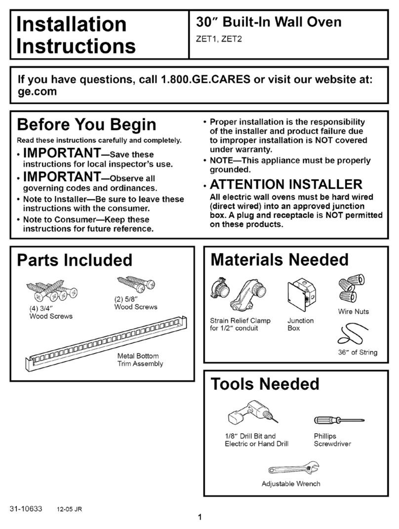 GE Monogram ZET1 User manual