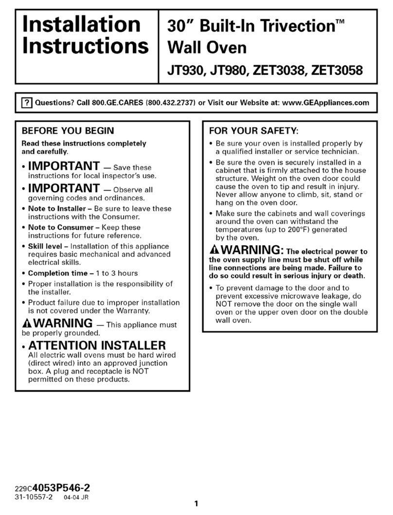 GE Trivection JT930 User manual