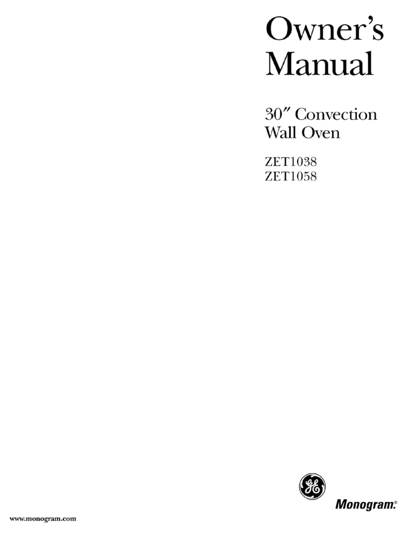 GE Monogram ZET1038 owner's manual