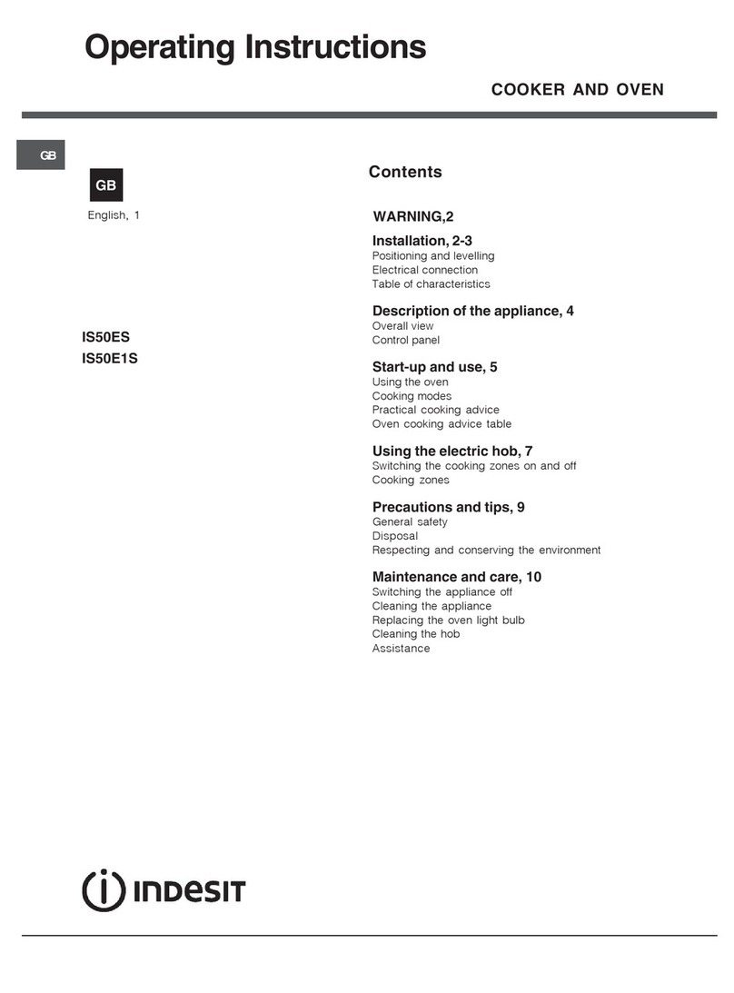 Indesit IS50ES operating instructions