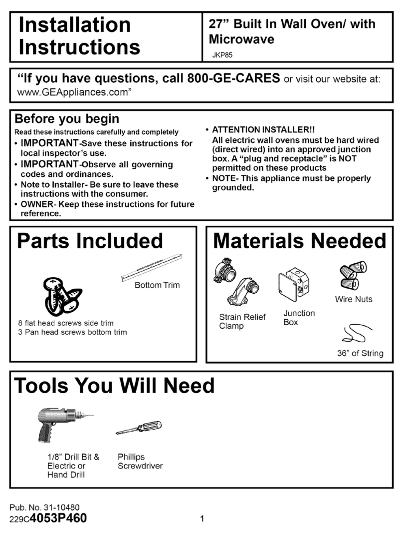 GE JKP85 Series User manual GE JKP85 Series User manual