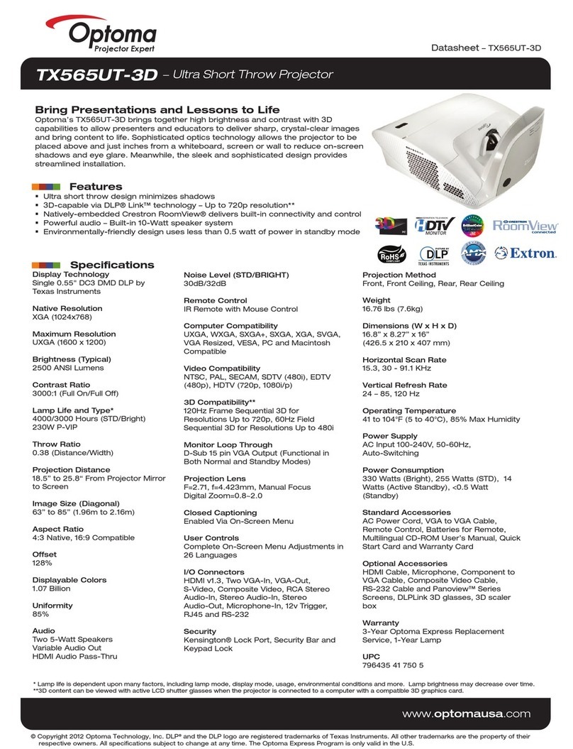 Optoma TX565UT specification