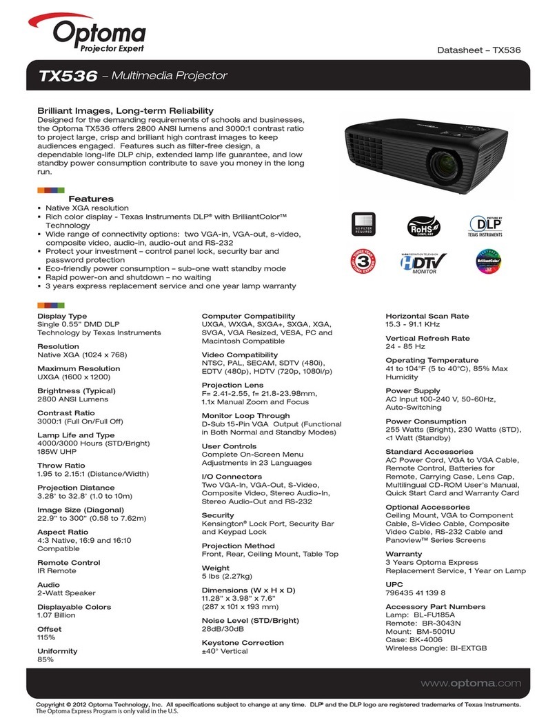 Optoma TX536 User manual