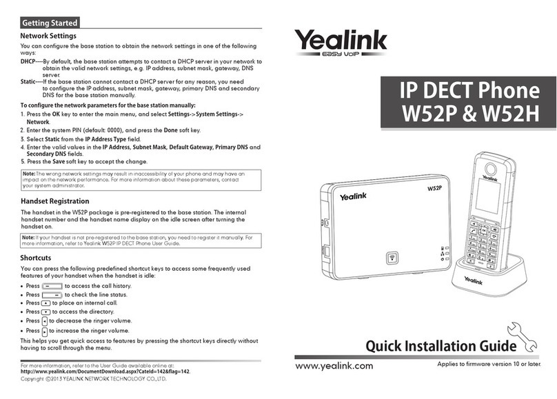 Yealink Telkom W52P User manual