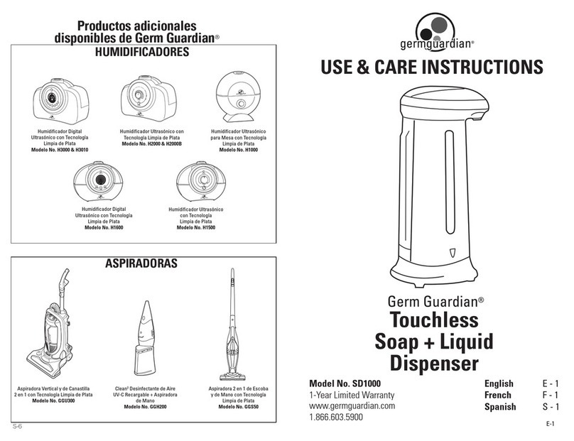 Germguardian SD1000 Use and care instruction
