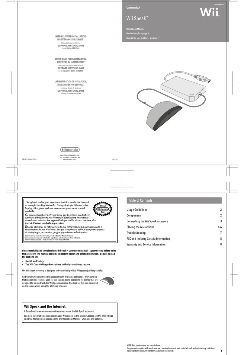 Nintendo Wii Speak Operation manual