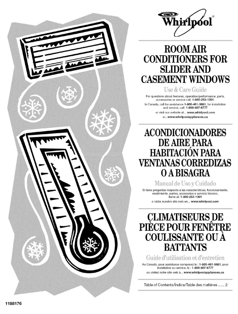 Whirlpool Room Air Conditioners for Slider & Casement... User manual
