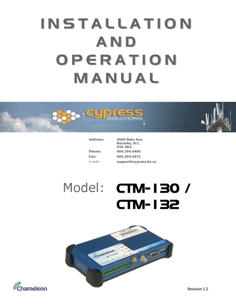Cypress Chameleon CTM-130 Installation & operating manual