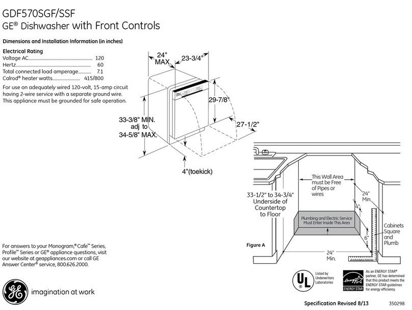 GE GDF570SSFSS Dimensions and installation information