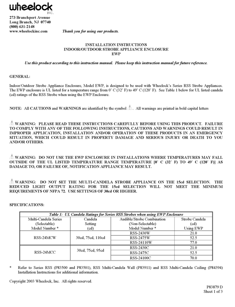 Wheelock EWP installation instructions