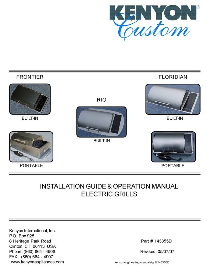 Kenyon International Frontier series Installation guide & operation manual