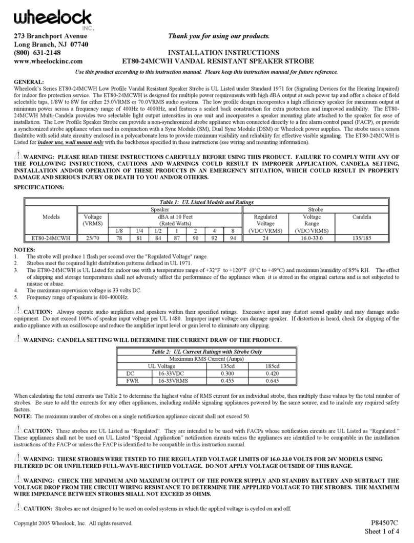 Wheelock ET80-24MCWH installation instructions