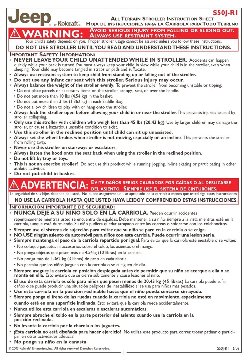 Kolcraft Jeep S50J-R1 instruction sheet
