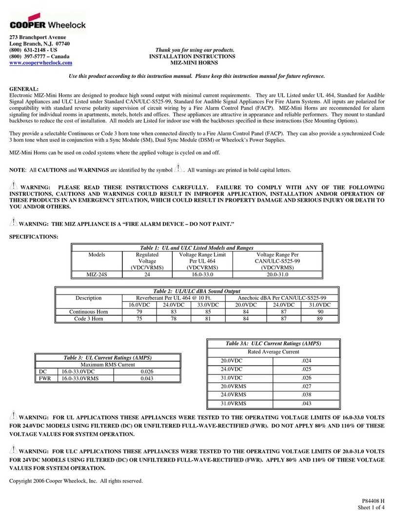 Wheelock MIZ-24S User manual