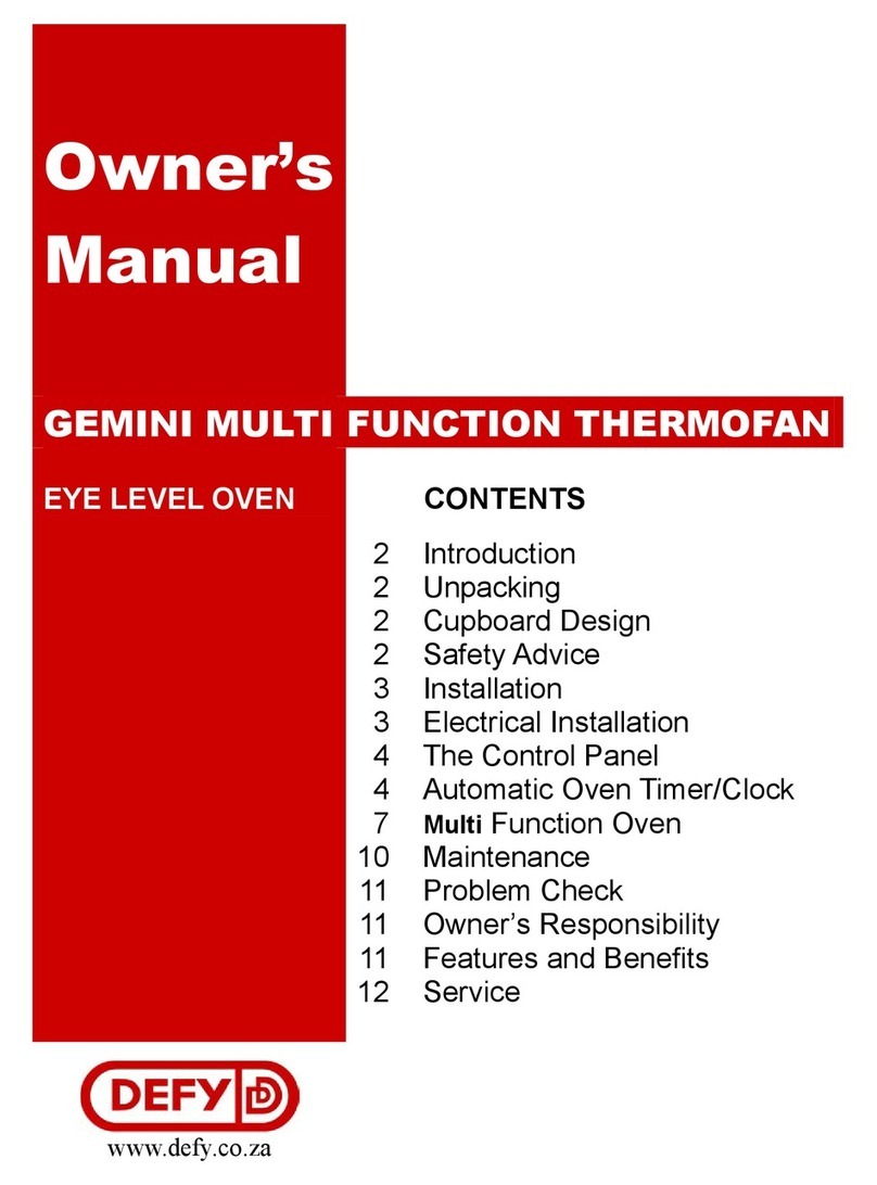 Defy GEMINI MULTI FUNCTION THERMOFAN User manual Defy GEMINI MULTI FUNCTION THERMOFAN User manual