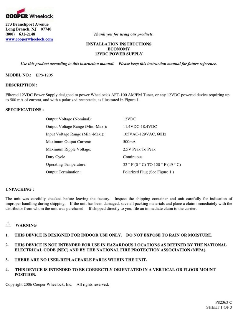 Wheelock EPS-1205 installation instructions