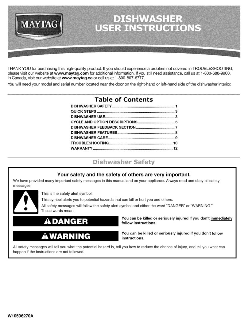 Maytag W10596270A User manual