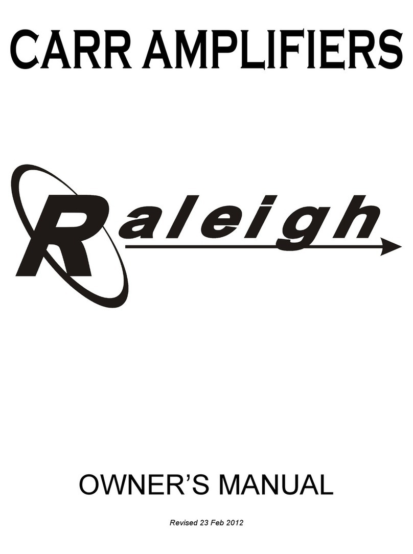 Carr Raleigh Amp owner's manual