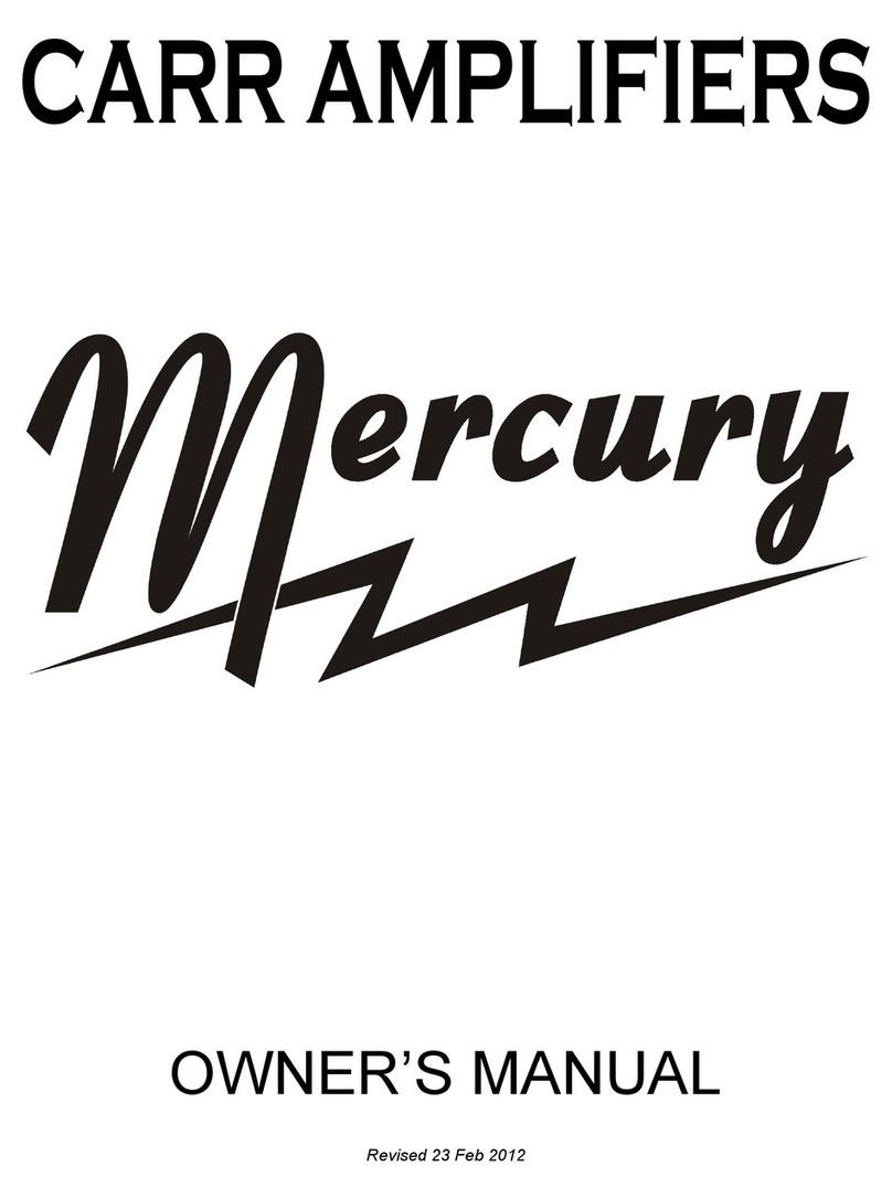 Carr Mercury Amp owner's manual