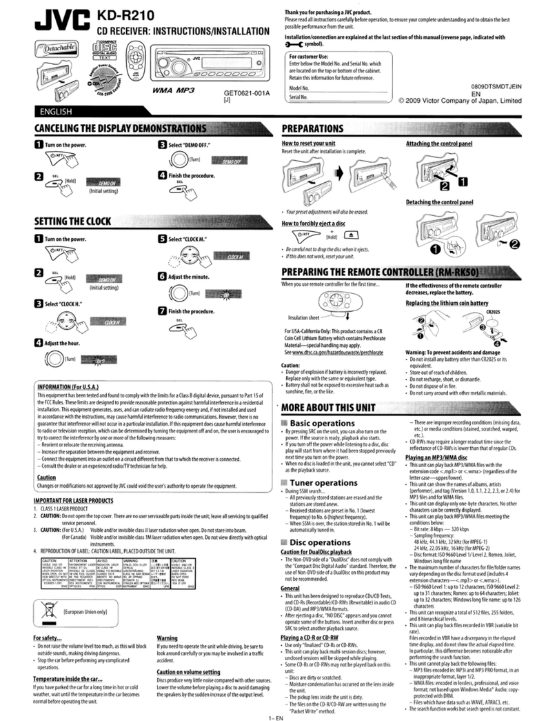 JVC KD-R210 Guide JVC KD-R210 Guide