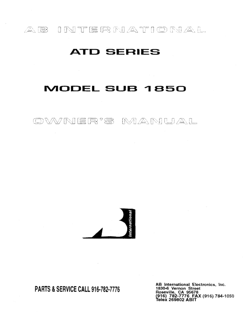 AB Amps SUB 1850 User manual AB Amps SUB 1850 User manual