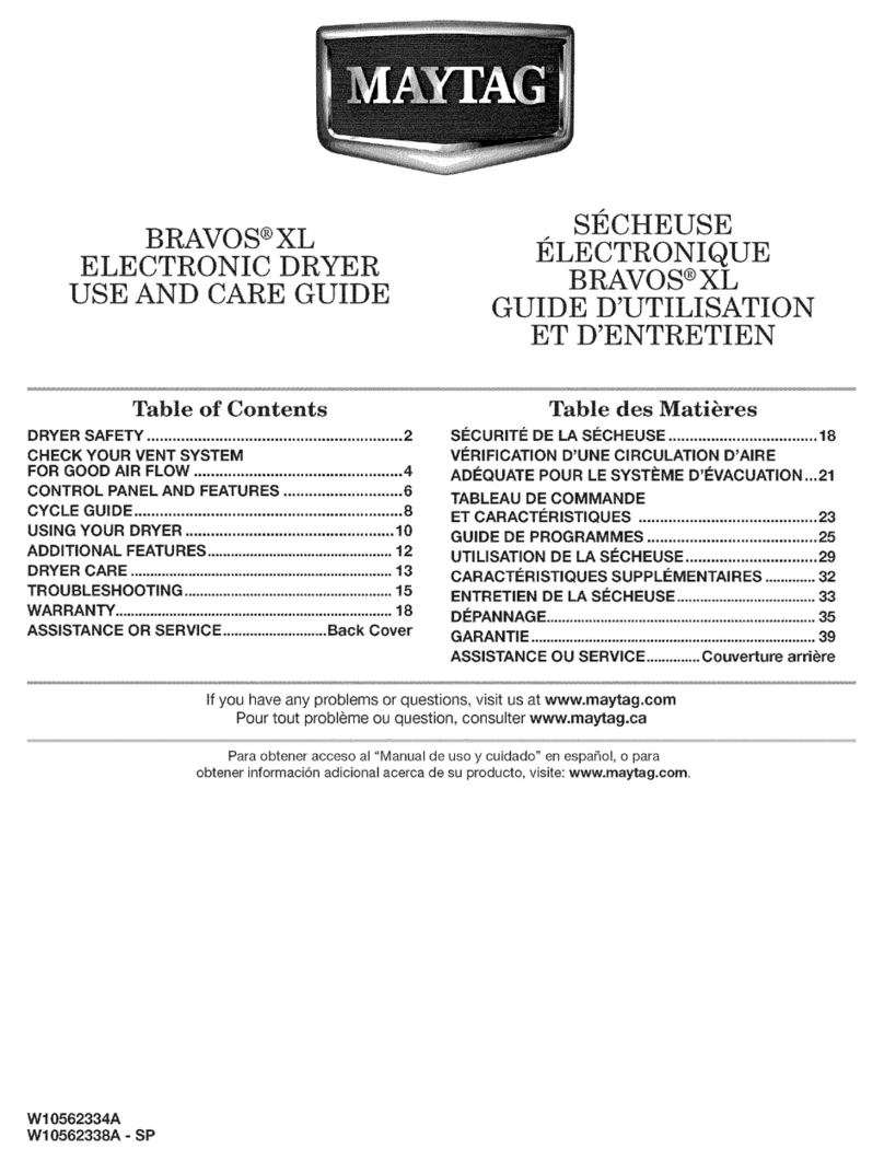 Maytag W10562334A Use & care guide