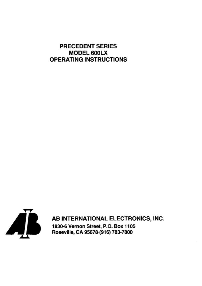 AB Amps Precedent 600LX User manual AB Amps Precedent 600LX User manual