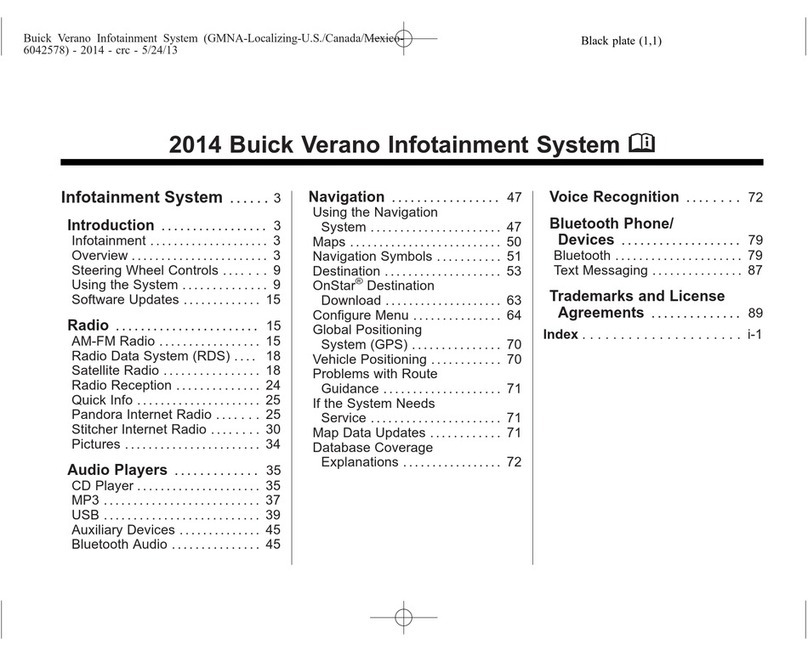 Buick 2014 Verano Infotainment System User manual