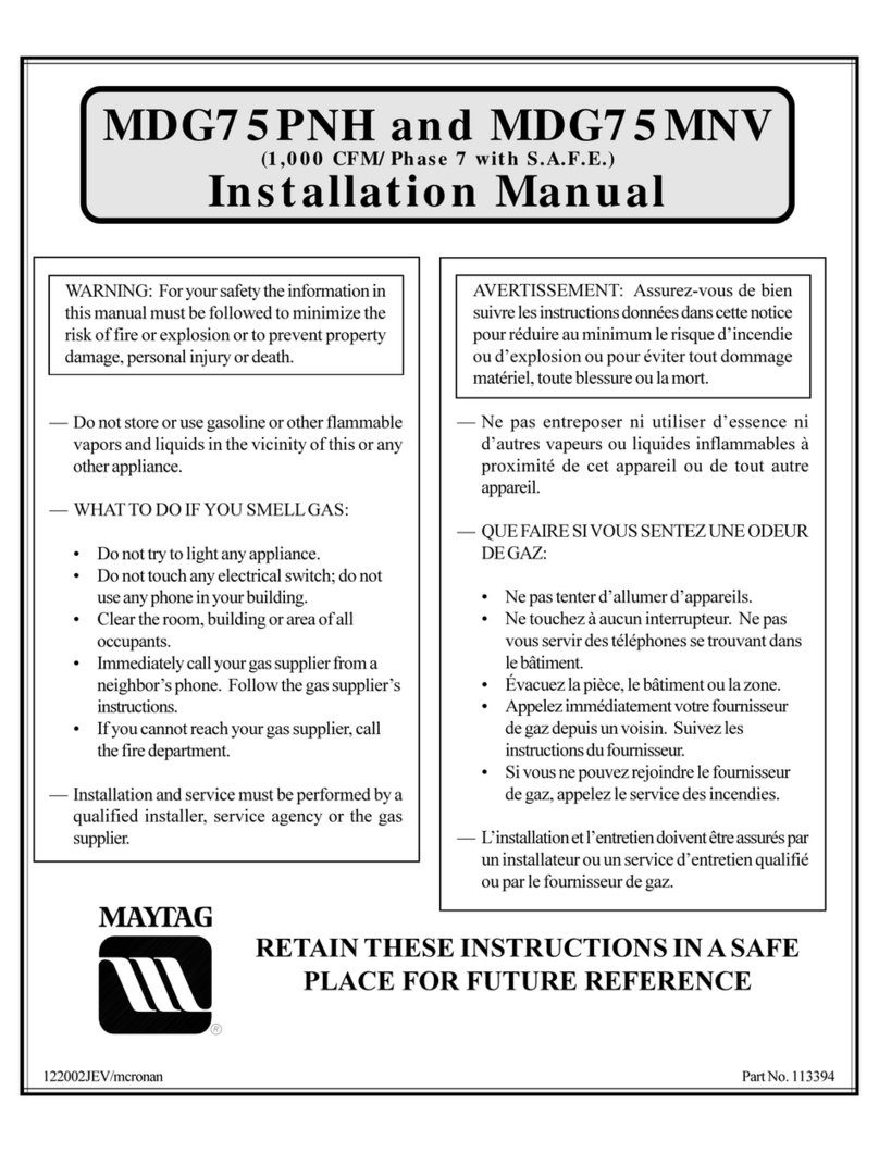 Maytag MDG75PNH installation manual