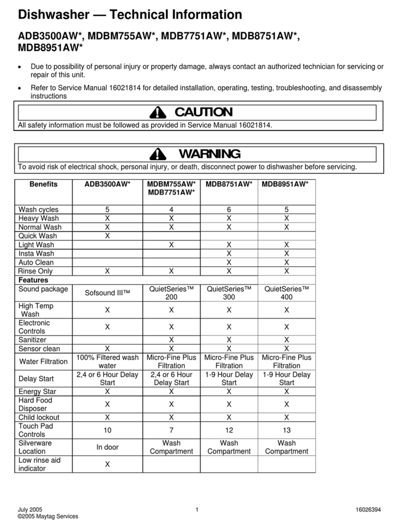 Maytag ADB3500AW Series User manual Maytag ADB3500AW Series User manual