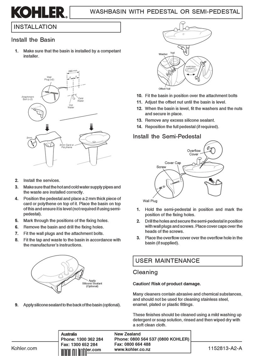 Kohler 1152813-A2-A User manual Kohler 1152813-A2-A User manual